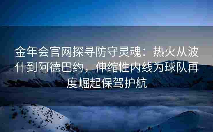 金年会官网探寻防守灵魂：热火从波什到阿德巴约，伸缩性内线为球队再度崛起保驾护航