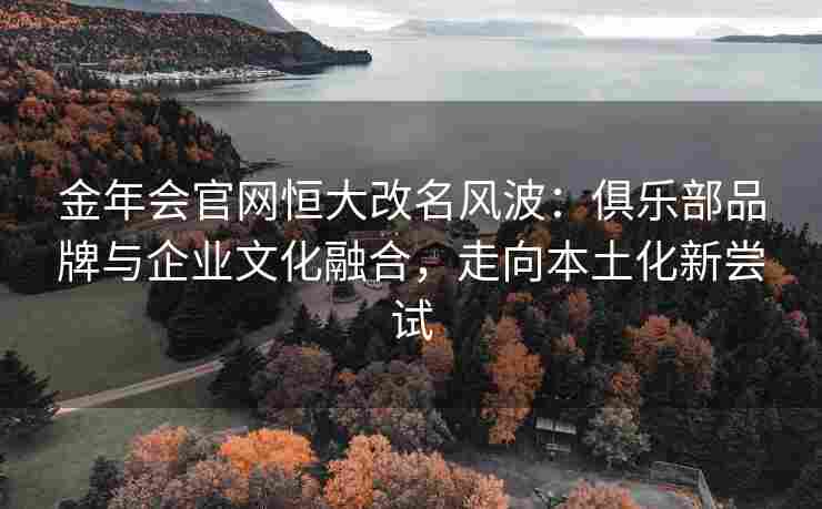 金年会官网恒大改名风波：俱乐部品牌与企业文化融合，走向本土化新尝试